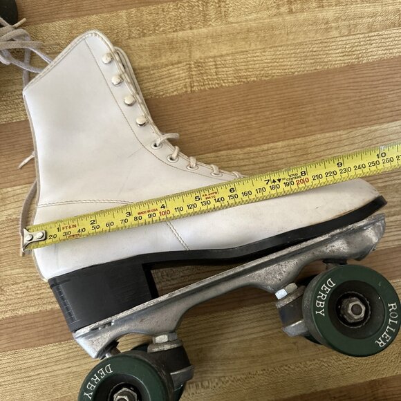 Vintage Roller Derby Skate Corp White Leather Ladies 9 1/2 Or 10?? - Picture 14 of 15